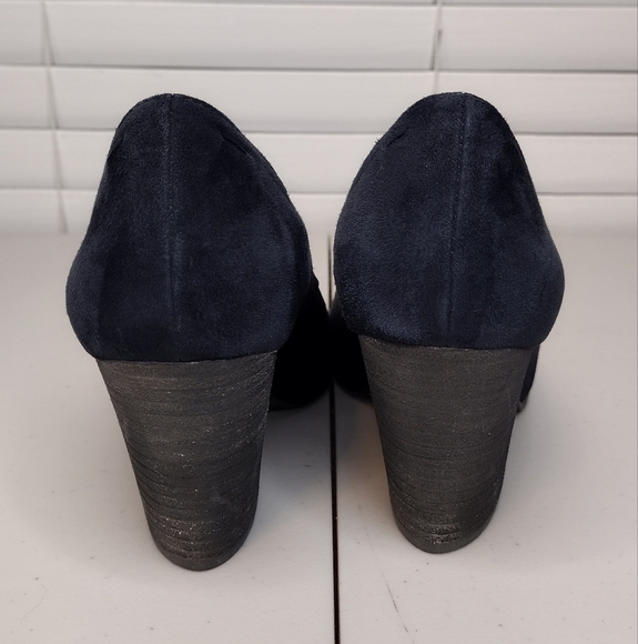 Eileen Fisher Hawk Suede Business Office Block Wedge Heel Pointed Toe Pumps 8.5 - Picture 5 of 15